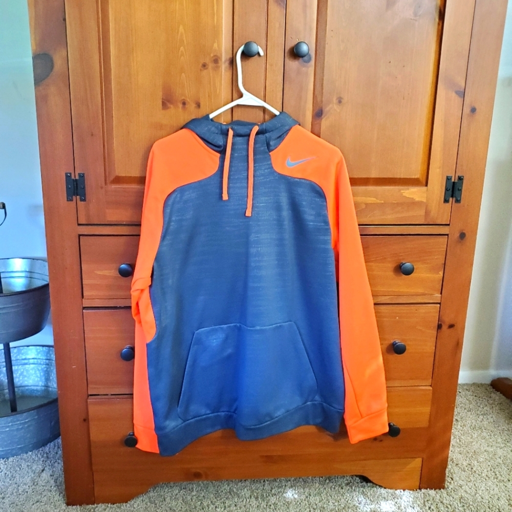 Mens Nike Hoodie orange and gray